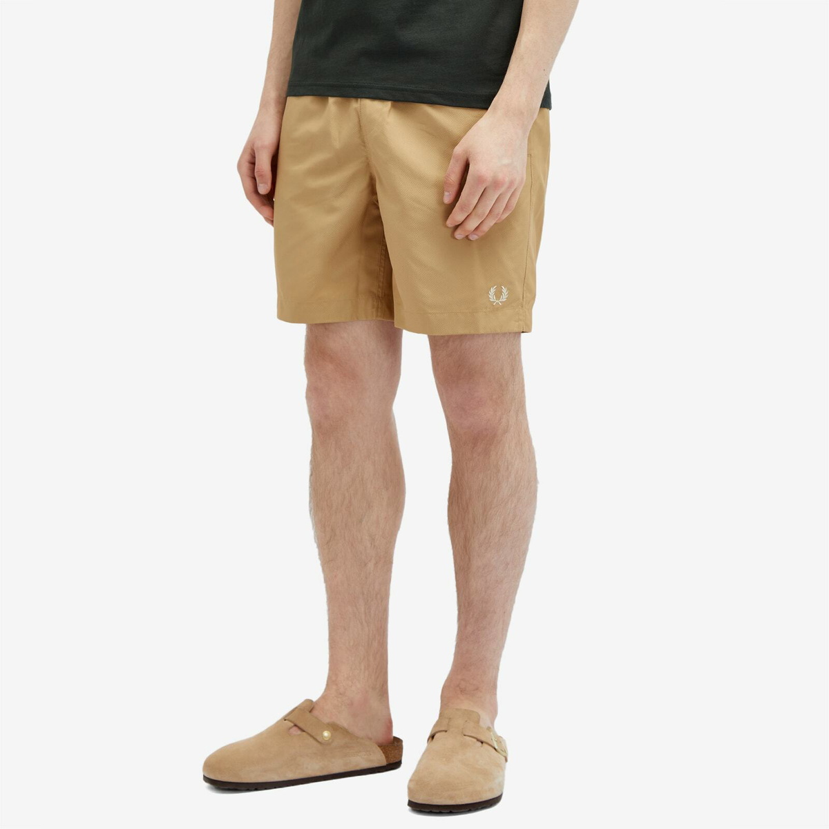 Fred Perry Men's Classic Swim Shorts in Warm Stone Fred Perry