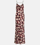Rabanne Chain-detail floral silk maxi dress