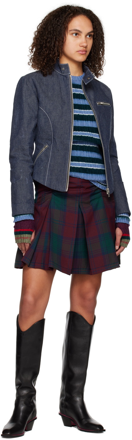 paria /FARZANEH Blue Zip-Up Denim Jacket