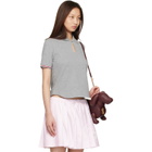 Thom Browne Gray Pique Keyhole Polo