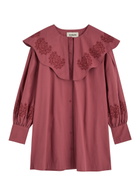 Damson Madder Mimi Broderie Anglaise Cotton Mini Dress Rose