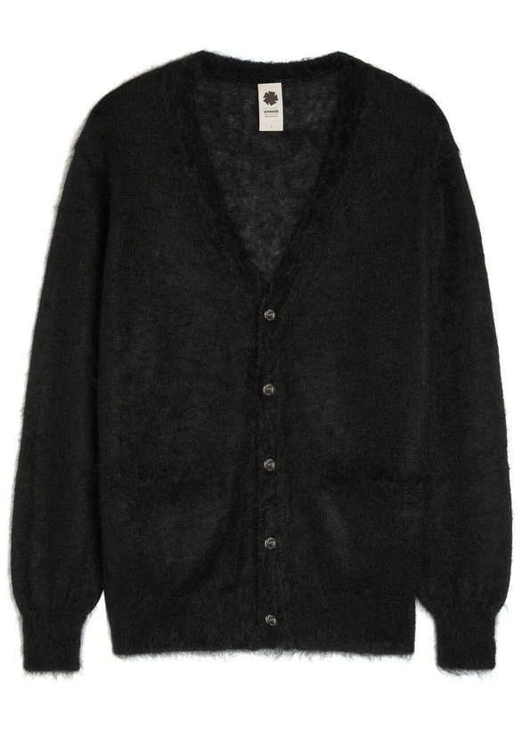 Photo: Vowels V-neck Mohair-blend Cardigan Black