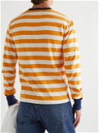 Drake's - Striped Cotton-Jersey T-Shirt - Yellow