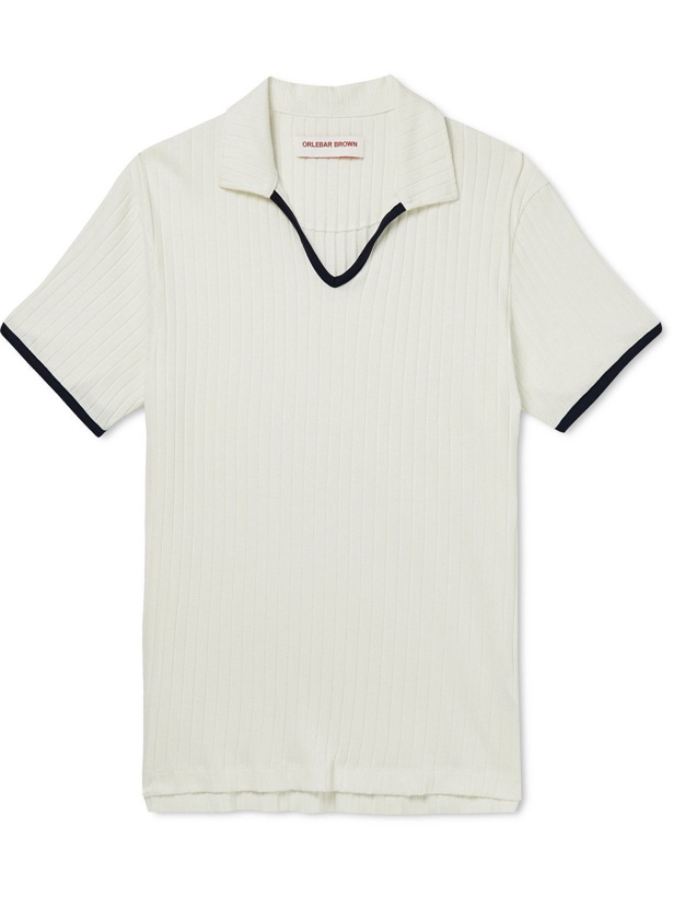 Photo: Orlebar Brown - Ribbed Cotton Polo Shirt - Neutrals