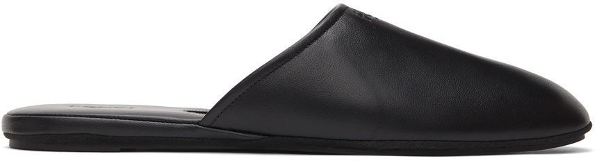 Fendi Black Nappa Logo Mules Fendi