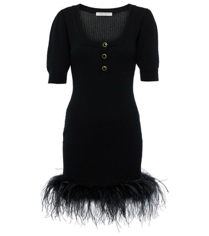 Photo: Alessandra Rich Feather-trimmed wool minidress