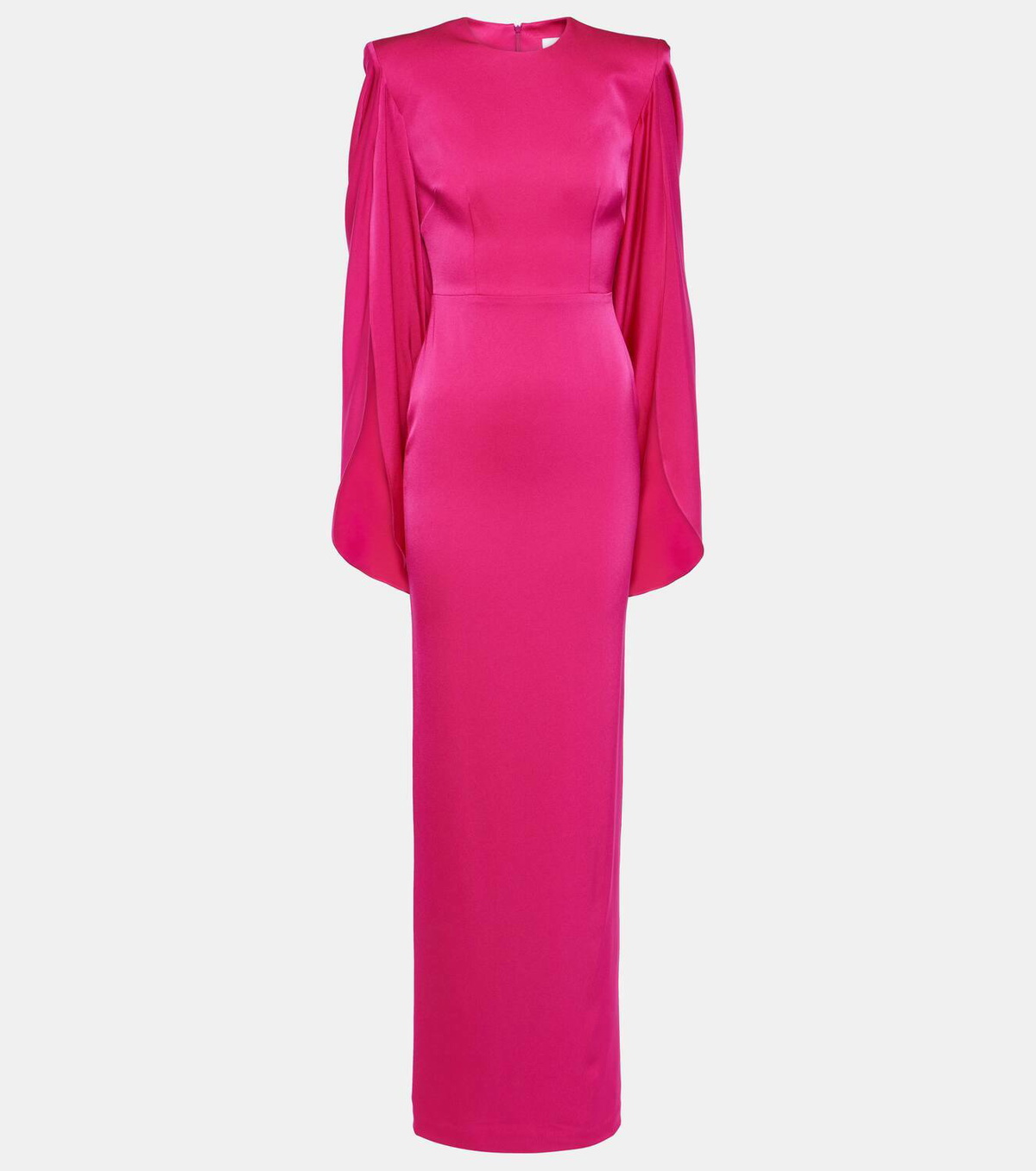 Alex Perry Caped satin crêpe gown