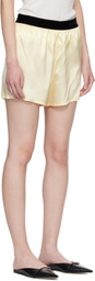 TOM FORD Yellow Stretch Silk Satin Boxer Shorts