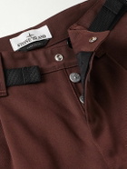 Stone Island - Marina Wide-Leg Belted Pleated Cotton-Blend Gabardine Trousers - Brown