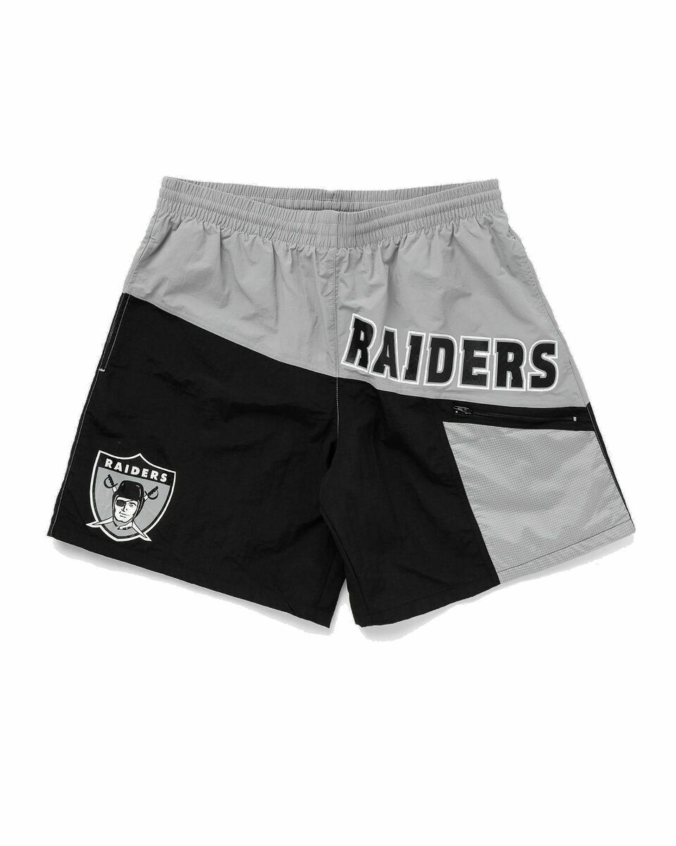 Photo: Mitchell & Ness Nfl Nylon Utility Short Oakland Las Vegas Raiders Black/Grey - Mens - Sport & Team Shorts