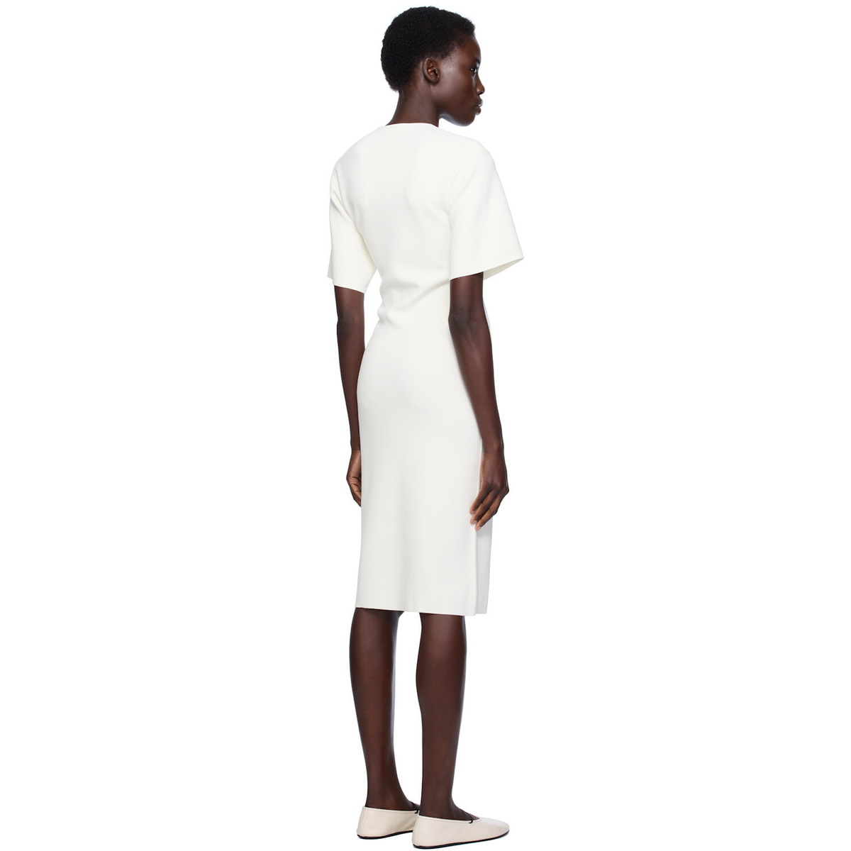 TOTEME White Tee Knit Midi Dress