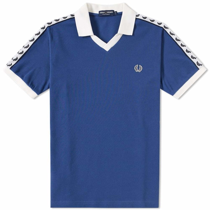 Photo: Fred Perry Taped Pique Polo Blue