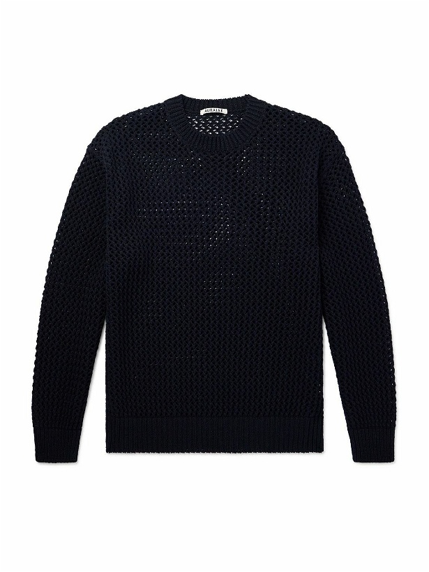Photo: Auralee - Open-Knit Cotton Sweater - Black