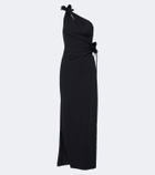 Coperni Floral-appliqué asymmetric cocktail dress