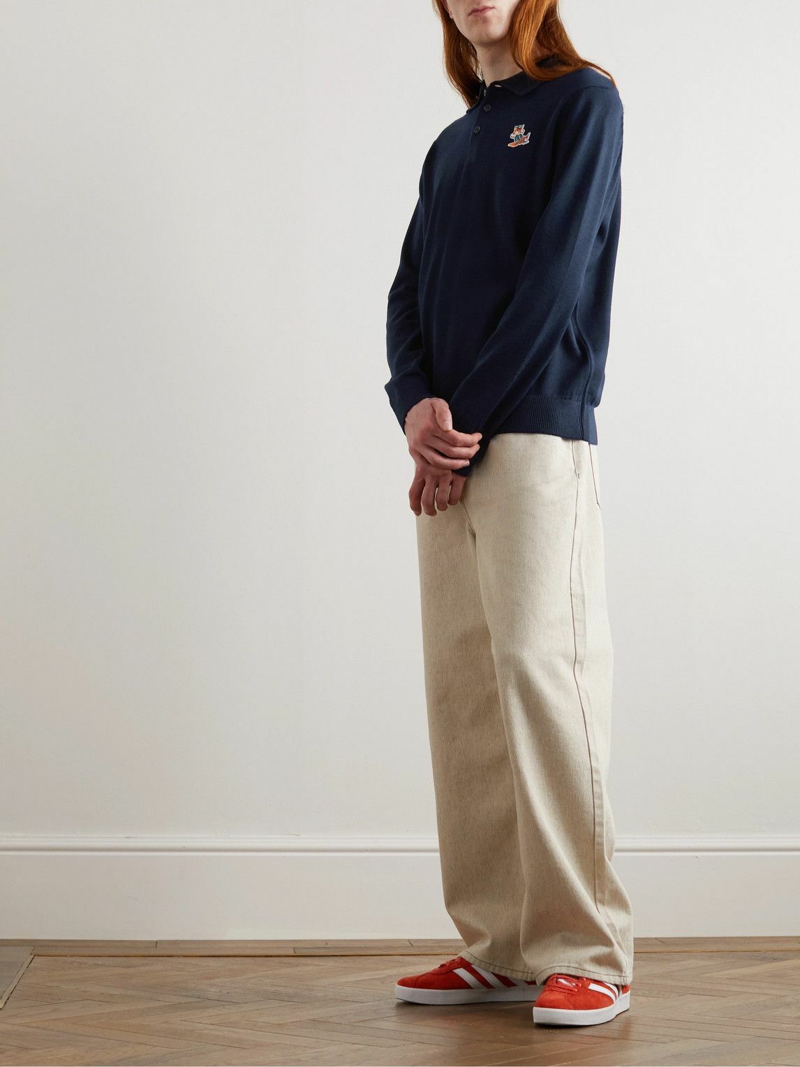 Maison Kitsune Stamp Oversize Polo Sweashirt