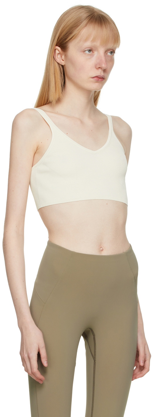 VAARA Off-White Technical Knit Crop Bra