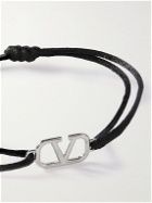Valentino - Valentino Garavani Silver-Tone and Cord Bracelet