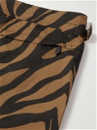 TOM FORD - Slim-Fit Short-Length Zebra-Print Swim Shorts - Brown