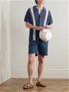 Frescobol Carioca - Sergio Straight-Leg Linen-Blend Drawstring Shorts - Blue
