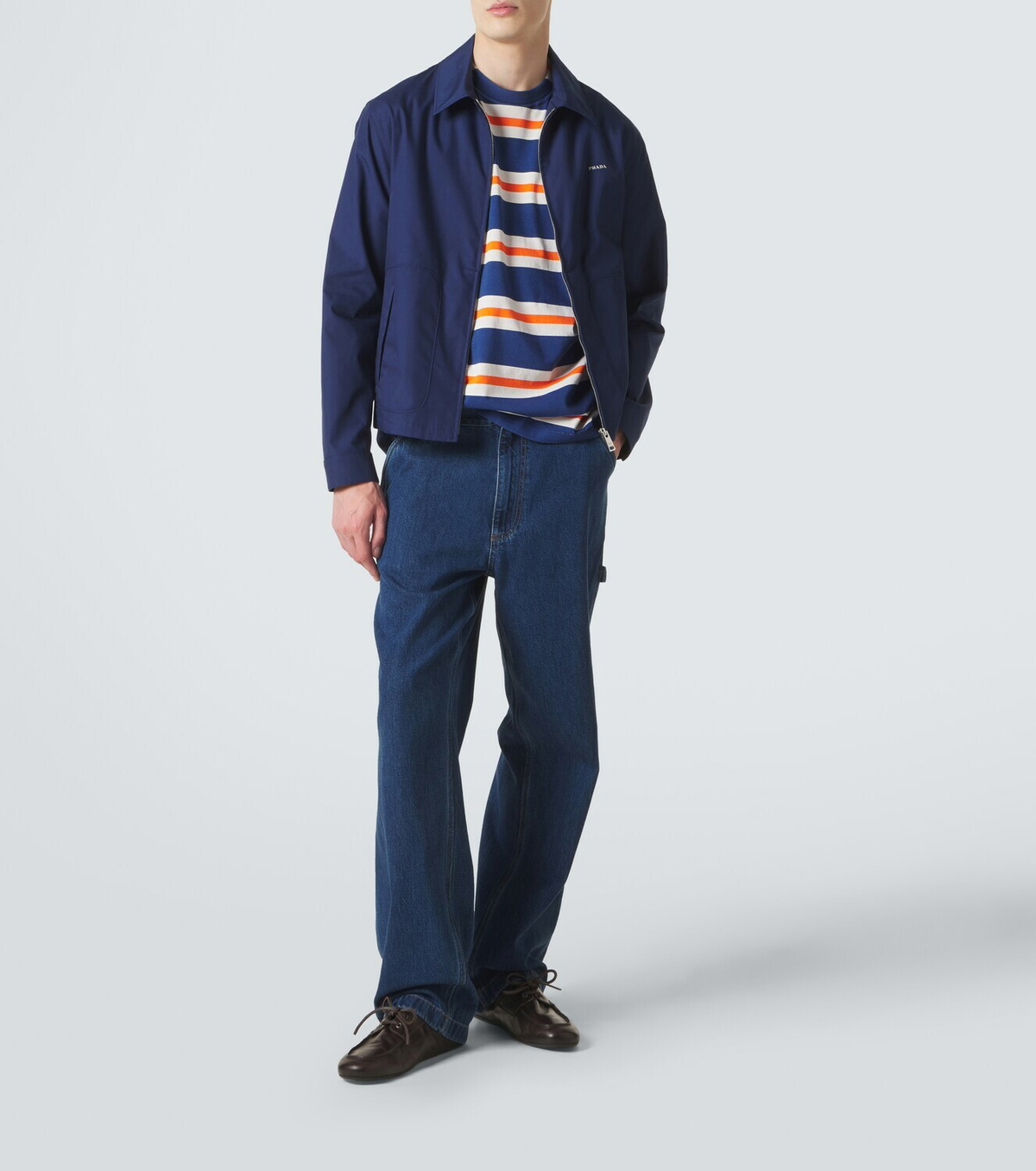Prada Striped cotton jersey T-shirt