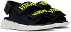 Versace Baby Navy Logo Sandals