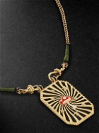 Marie Lichtenberg - Scapular Mushroom Gold, Enamel and Diamond Pendant Necklace
