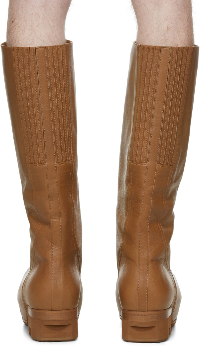 Rick Owens Tan Ballast Boots Rick Owens