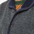 Universal Works Men's Lancaster Mountain Fleece Jacket in Navy/Grey