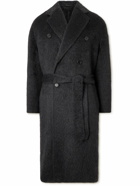 Brioni - Double-Breasted Alpaca and Wool-Blend Coat - Blue