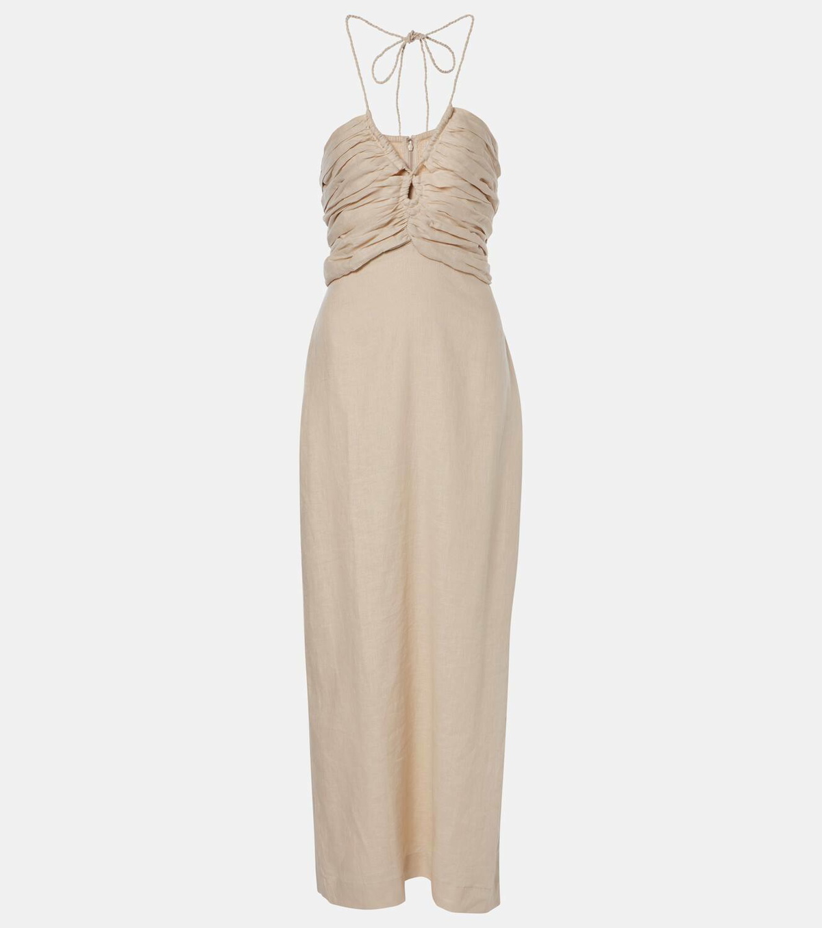 Faithfull Tortugas halterneck linen midi dress Faithfull