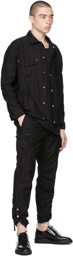 John Elliott Black Cotton Poplin Frame Cargo Pants