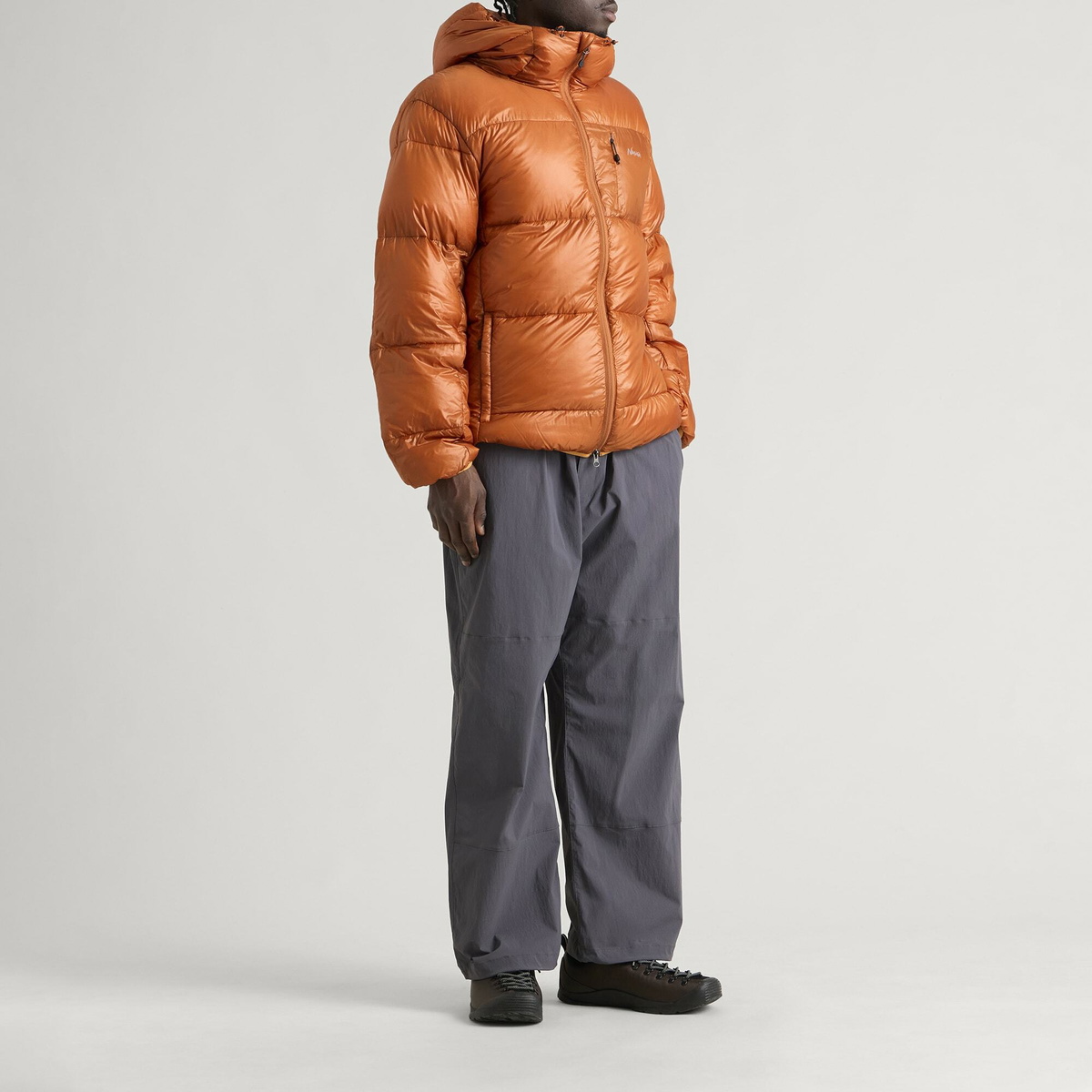 NANGA Men's Mountain Trip Hooded Down Jacket in Orange