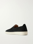 Mulo - Suede Slip-On Sneakers - Black