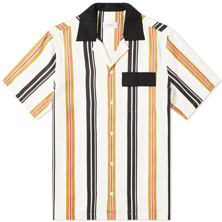 Photo: Saturdays NYC Short Sleeve Xavier Multi Stripe Shirt