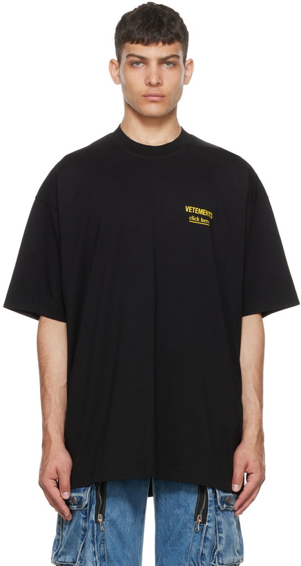 Photo: VETEMENTS Black 'Click Here' T-Shirt