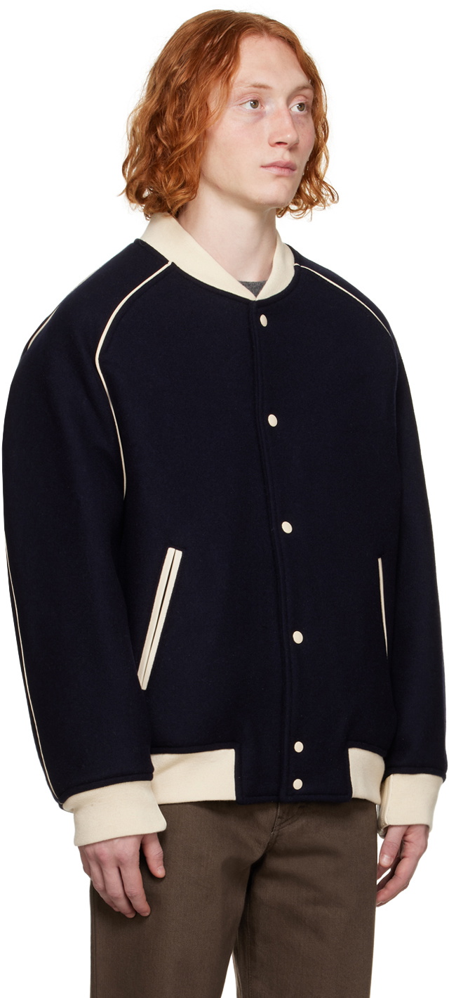 POTTERY Navy Oversized Bomber Jacket