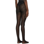 Balenciaga Black Mesh Logo Tights