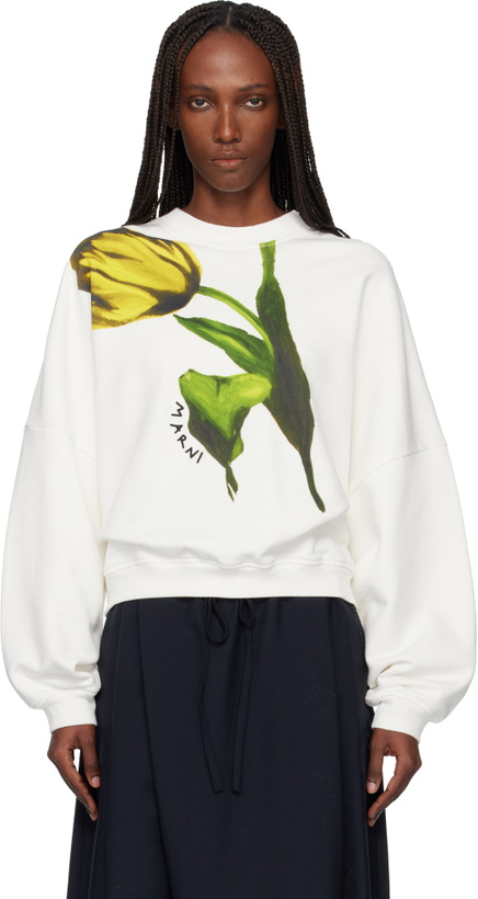 Photo: Marni Off-White Artists' Capsule Cotton Tulip Print Sweatshirt