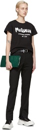 Alexander McQueen Green Leather Skull Four Ring Clutch