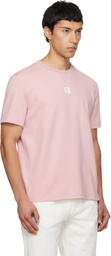 Balmain Pink Embroidered Logo T-shirt