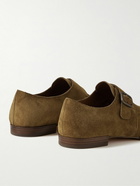 Tod's - Suede Monk-Strap Shoes - Brown