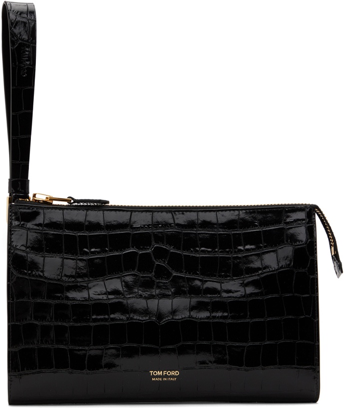 Photo: TOM FORD Black Croc-Embossed Pouch