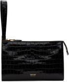 TOM FORD Black Croc-Embossed Pouch