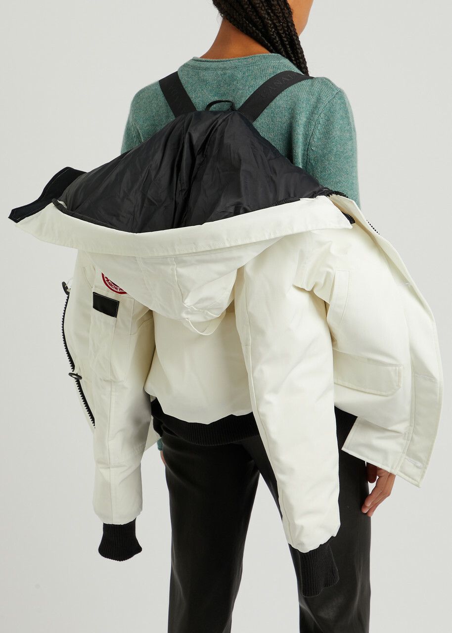 Canada Goose Chilliwack Hooded Shell Bomber Jacket White
