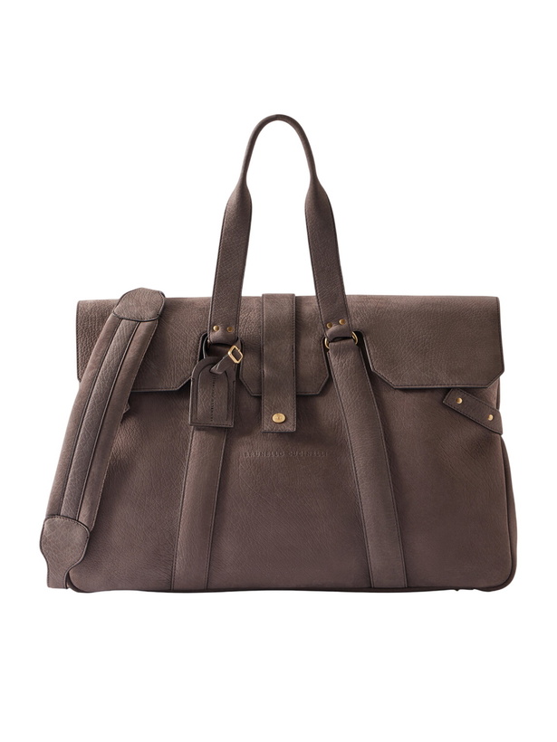 Photo: Brunello Cucinelli - Full-Grain Leather Weekend Bag - Brown