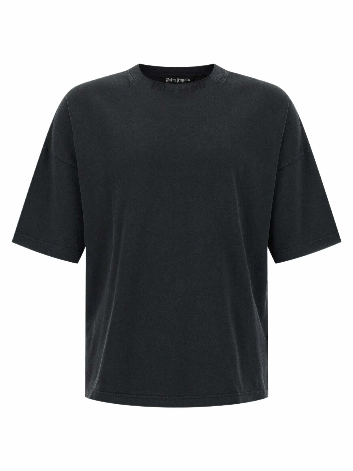 Palm Angels Black Curved Logo T-Shirt Palm Angels