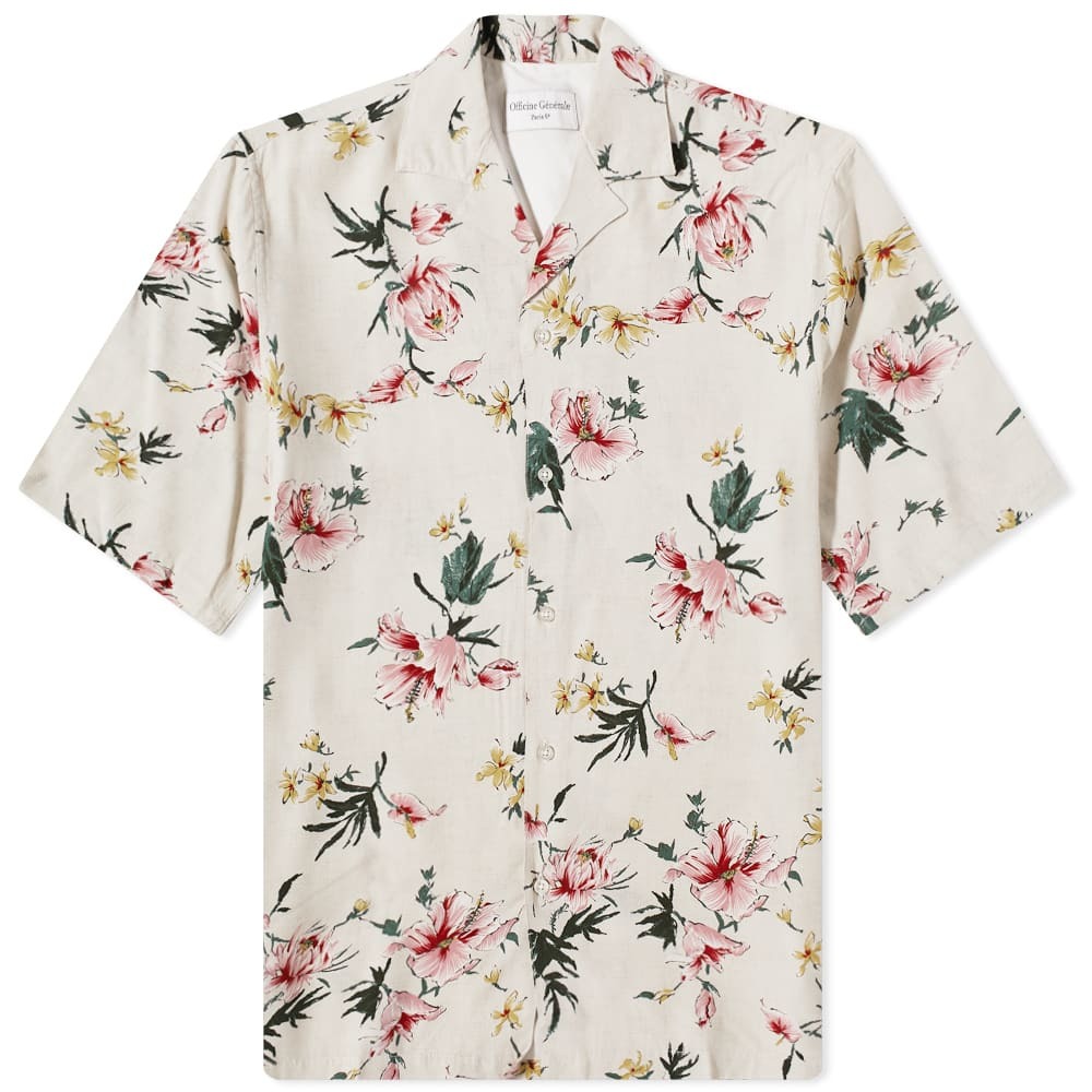 Officine Générale Eren Short Sleeve Floral Shirt Officine Generale