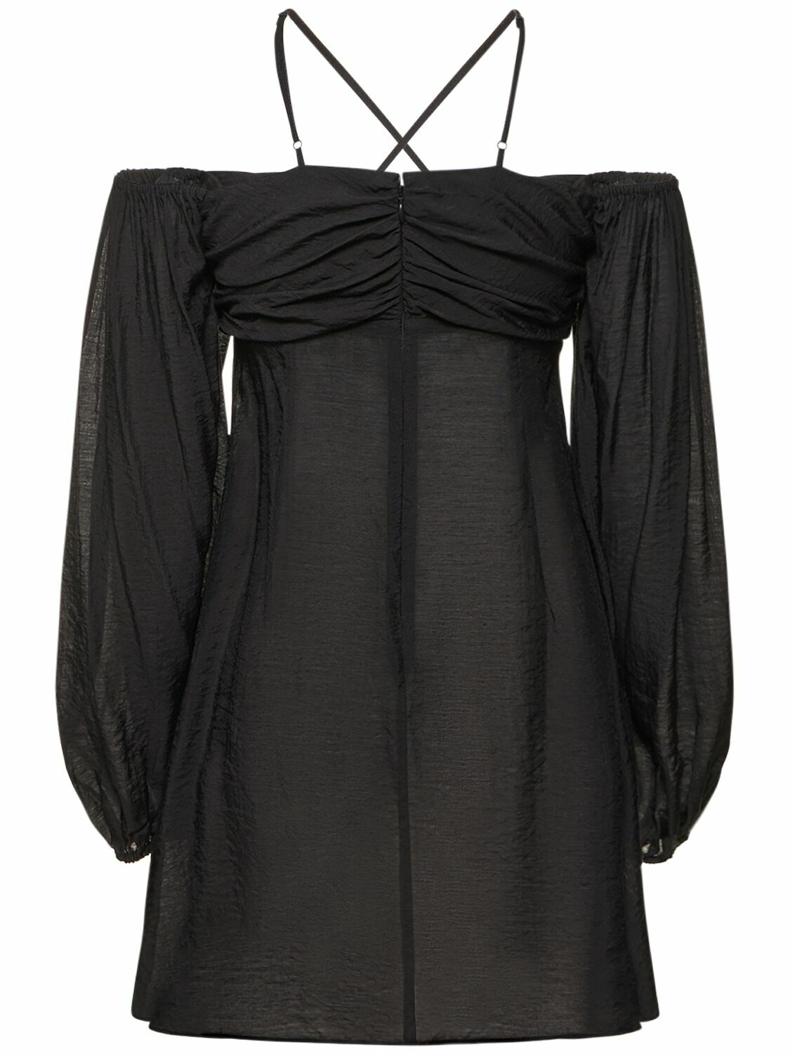 DESIGNERS REMIX Vera Off-shoulder Viscose Mini Dress