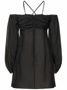 DESIGNERS REMIX Vera Off-shoulder Viscose Mini Dress