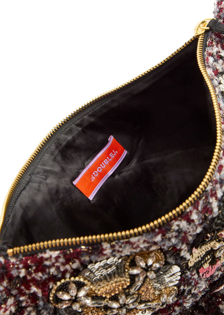 LA Double J Crystal-embellished Woven Pochette - Multicoloured - One Size